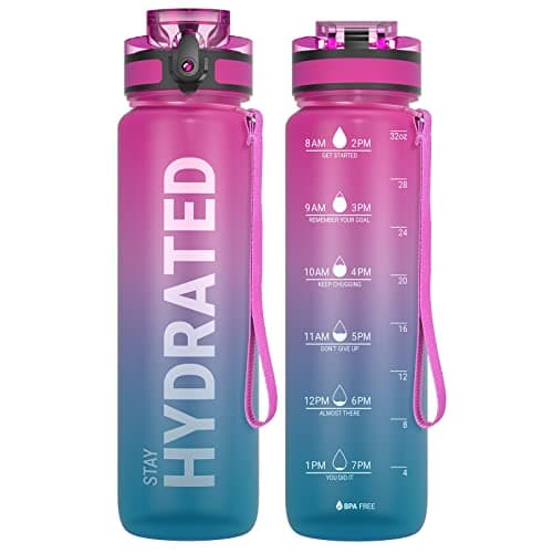 Sahara Sailor Water Bottle 1L, Leakproof Tritan Bottle with Time Marker