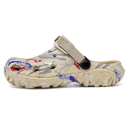 Men's Summer Camouflage Garden Clogs: Anti-Slip EVA Slip-on Sandals - Breathable Comfortable Mules Shoes - Outdoor Indoor Casual Slippers for Younger Khaki 47 — view 5