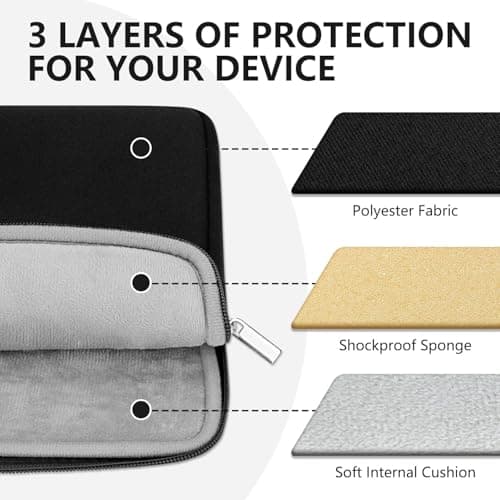 HEDUGO 13 Inch Laptop Sleeve Case with Accessory Pocket Portable Carrying Case Padded Computer Pouch Cover Protective for Macbook Air 13.6 Inch M4 M3 M2 2025-2022, 14 Inch Macbook Pro M4 M3 M2 M1 — view 4