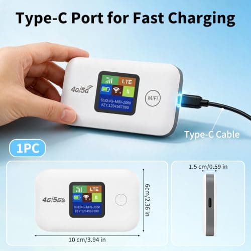 4G Portable WiFi Router with SIM Card Slot, 150Mbps Pocket Mobile Hotspot — view 5