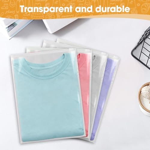 20 Pcs Reusable Ziplock Bags for Clothes 40x30cm Large Travel Zip Lock Bags Waterproof Luggage Organiser for Clothes Shoe Offices Supplies Cosmetics — view 3
