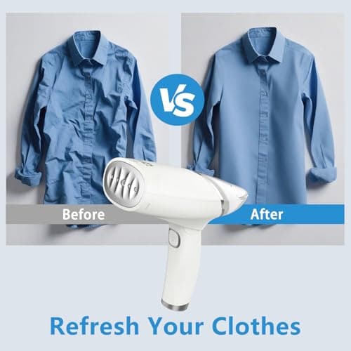 Annmiir Clothes Steamer, Portable Handheld Mini Iron, Foldable Steam Iron, Removable Fabric Brush, No Ironing Board Needed, Fast Heat-up, Vertical and Horizontal Steamer for Home &Travel (White) — view 6