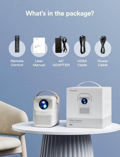 Portable Projector, WOLFANG 4K Mini Projector 5G WiFi Bluetooth, 15000L 200" Display Home Theater Movie Projector, Phone Video Projector Compatible with iOS/Android/HDMI/PC/TV Stick/USB/PS5 — view 6