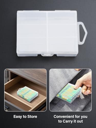 PNGKNYOCN AAA Battery Storage Case,Transparent Plastic Battery Case That Holds 24 AAA Batteries It features a hanging tab for wall mounting or storage in drawers for Travel and Home Use（2 Pack） — view 5