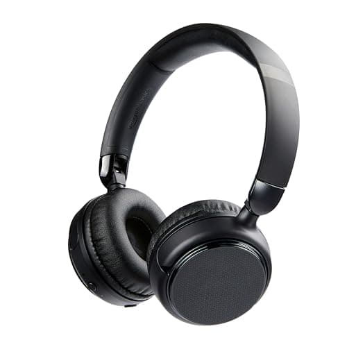 Amazon Basics Wireless Bluetooth 5.1 Over-Ear Headphones, 35h playtime, Lightweight, Adjustable, for Travel, Office, Mobile Phone, PC, Black