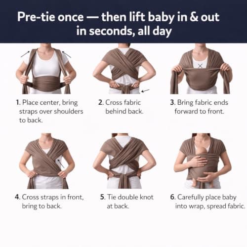 Trekki Pocket Wrap™ Baby Sling Carrier, Newborn to Toddler — view 3