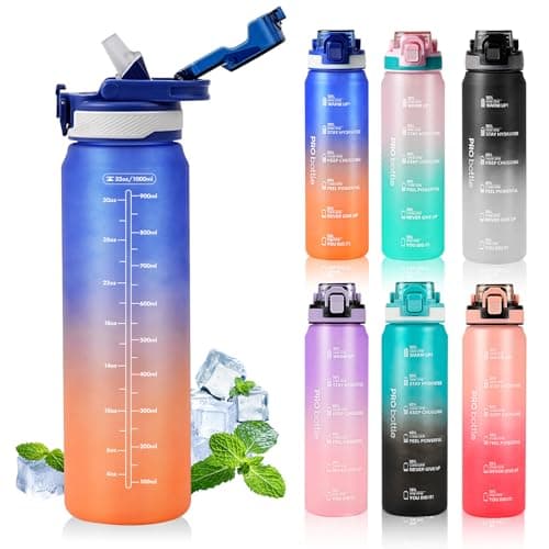 SEASEVEN Sports 1L Water Bottle with Straw for Gym,Office,Travel