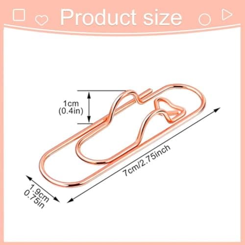 Metal Pen Clip – 8 Pack Heart Design | Sturdy, 2.75 inches, For Notebook — view 2