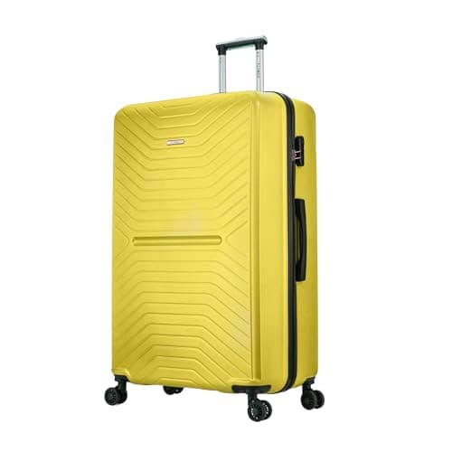 FLYMAX XL 32" Extra Large Suitcase 4 Wheel Lightweight Luggage Hard Shell Check in Hold Travel ABS 143 Litre Capacity Travel Case with 3 Digit Combination Lock + Telescopic Handle Yellow