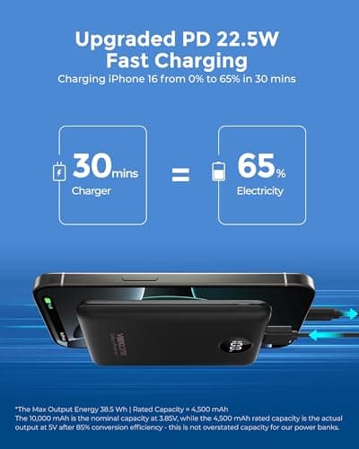 VEEKTOMX Power Bank Fast Charging 22.5W, 10000mAh USB C Portable Charger — view 4