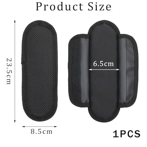1Pcs Black Universal Shoulder Strap Pads,Breathable Detachable Universal Replacement Shoulder Cushion,for Guitar Straps, Camera Bag, Laptop Bags, Luggage(Black) — view 5