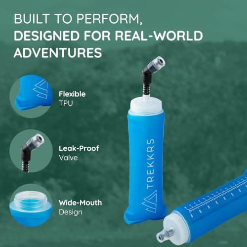 Trekkrs 2 Pack Soft Flask Water Bottles - 500 ml — view 3
