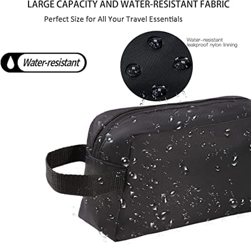 Toiletry Bag for Men Women Travel Wash Bag Water-Resistant Gym Shaving Organiser Bag, Shower Bathroom Makeup Bag with Handle, Black — view 4