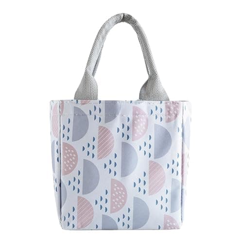 Insulated Lunch Bag Drawstring Closure Top Design Cotton Linen Reinforced
