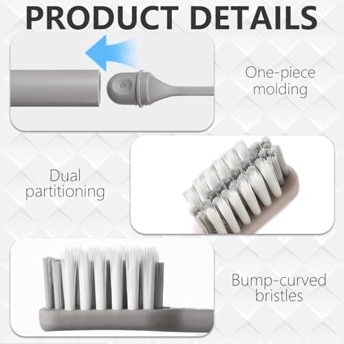 3Pcs Folding Toothbrush, Portable Travel Toothbrush with Protective Case — view 3