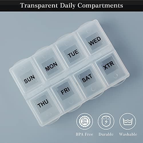 Serfeymi Weekly Pill Box Organiser Tablet Medicine Organiser Box - 3 Pack — view 4