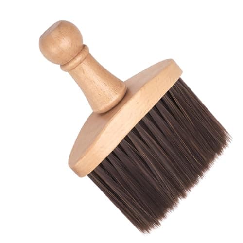 Ipetboom Beard and Hair Brush Hair Cutting and Cleaning Brush with Wooden Handle Portable Size Gentle Soft Bristle Nylon Bristles for Beard Grooming and Travel for Men