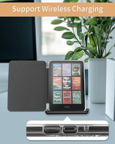 WALNEW Case for 7" Kindle Paperwhite 12th Generation 2024 and Kindle Colorsoft Signature Edition, Clear Soft TPU Back Protective Cover for 2024 Kindle Paperwhite (Natural Book) — view 5
