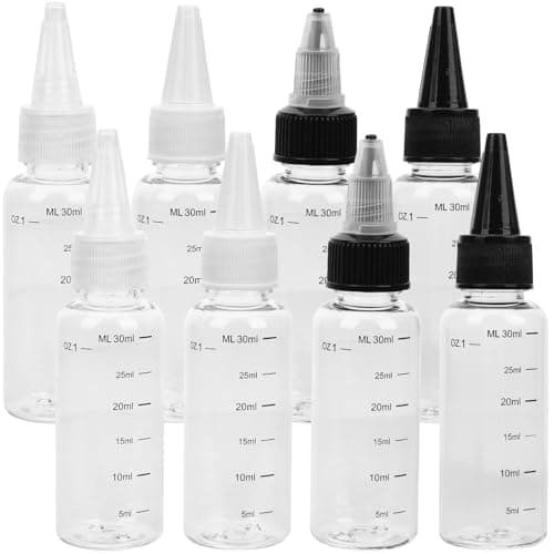 Angoily 30ml Plastic Squeeze Bottles 8 Pack with Scale for Essential Oil