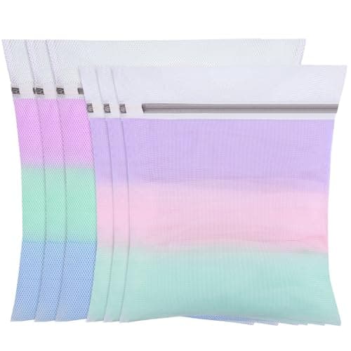 6 Pack Mesh Laundry Bags for Delicates, Mesh Zipped Wash Bags Set, M+S