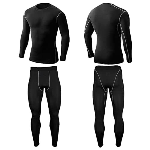 LANBAOSI Mens Thermal Base Layer Set, Compression Top & Leggings Underwear — view 2