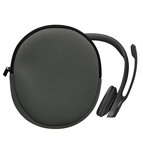 kwmobile Neoprene Headphone Case for H390 Cover – Over-Ear Headset Storage Pouch - Soft Travel Carry Bag Grey