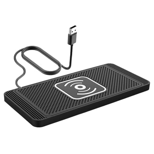 Wireless Charger for Car - Silicone 15.7x78.5x0.7cm Quick Charge | Auto Phone Charging Pad with Travel Non-Slip Design, Center Console, Docking Station for