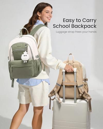 LOVEVOOK 17 Inch Laptop Backpack for Women, Waterproof School Work Bag — view 5