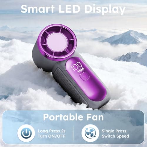 AUAUY Portable Handheld Mini Fan, 6 Adjustable Fan Speeds(Grey) — view 6