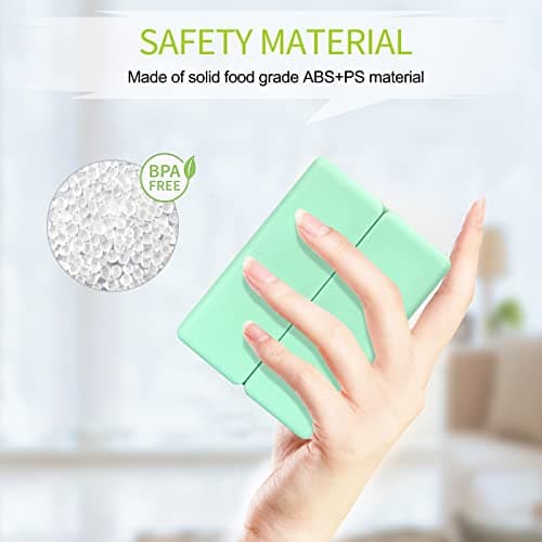 FYY 7 Day Pill Organiser, Travel Tablet Box, [Foldable Design] Weekly Medication Case, Portable Daily Supplements Storage Organizer for Vitamins, Cod Liver Oil, Small-Mint Green — view 6