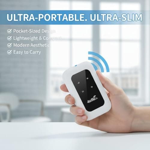 Portable WiFi Travel Router, All-Network Portable WiFi, 5G Pocket Wi-Fi Router Wireless Mobile Hotspot, Power on and Use, High-Speed Connect, for Travel, Car, Computer, Phone (White) — view 3