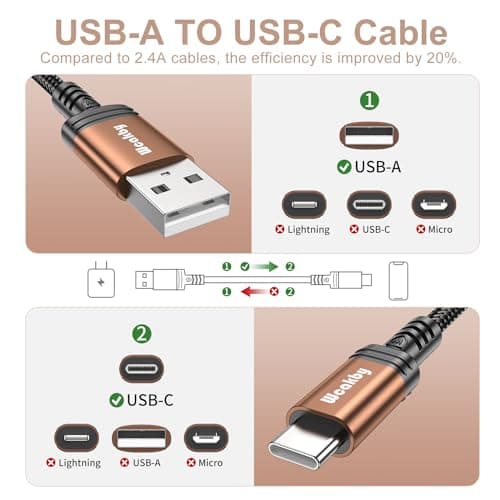 Samsung Charger Cable fast charge 8 Pack 1M+1M+2M+2M USBC to USB Cable for Samsung S23 iPhone 15 Pro Max Plus Switch PlayStation 5 Google Pixel 7 Pro Huawei etc. — view 2