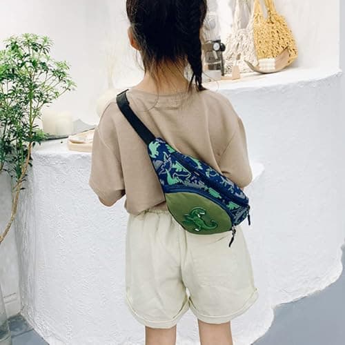 Kids Fanny Pack, Cute Dinosaur Kids Bum Bag Bumbag Waist Pack Cartoon Hipsack Belt Bag Small Belt Bum Bag Crossbody Purse Waist Pouch for Toddler Girls Boys Running Hiking Travel Sports — view 6