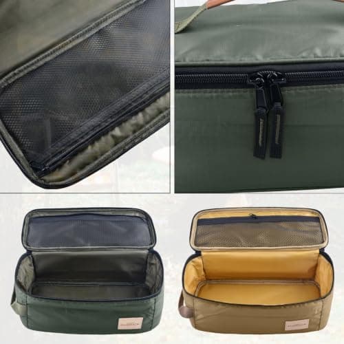 TRIWONDER Camping Utensils Storage Bag Camping Gadgets Cutlery Tableware Pouch Cooking Utensil Organizer Portable Toiletry Wash Bag for Travel Picnic Barbecue (Khaki) — view 4