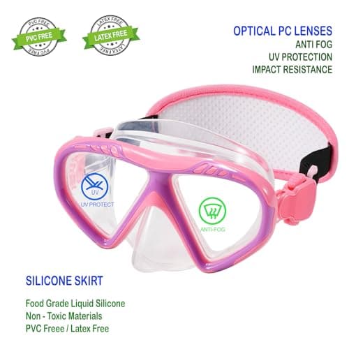 Toddler Swim Goggles Nose Cover,Kids Goggles No Hair Pull,Anti Fog Children Swimming Mask (1PK - Pink Mermaid) — view 4