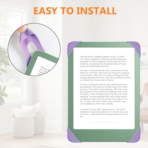 HoYiXi Universal Case for 6 inch Kindle eReader Compatible with Paperwhite(2015/2018)/Pocketbook and Tolino/Kobo Clara HD,For 6'' eReader with High Elasticity Hand Strap,Purple — view 5