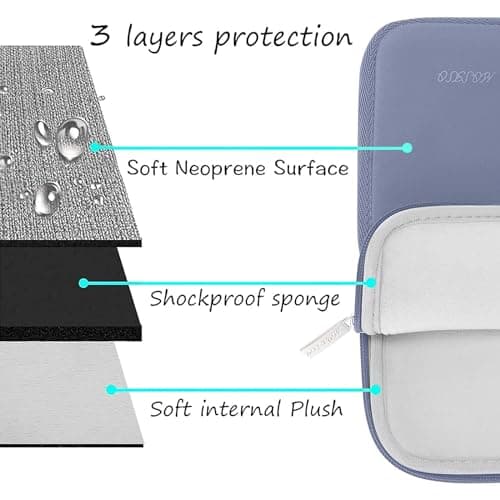 MOSISO 13.3 inch Laptop Case Neoprene Sleeve with Small Bag,Lavender Gray — view 3