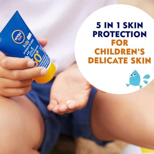 NIVEA Sun Kids Protect & Care To Go SPF 50+ Lotion (50ml), Moisturising Kids Sun Cream Immediately Protects Delicate Skin Against Sunburn and Long-Term UV Damage, Fast-Absorbing No White Cast Formula — view 5