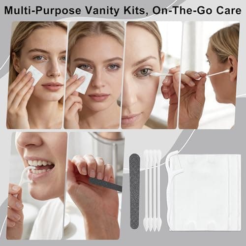 Lomgwumy Hotel Vanity Kit, Bulk Vanity Kits Individually Packaged, Containing Cotton Pads, Cotton Buds, Dental Floss And Nail Files, Suitable For Travel, Hotels And Home Use (30-PACK) — view 4