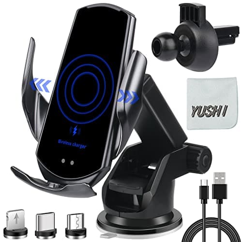 YUSHIHU Wireless Car Charger,15 W Qi Charging Car Phone Holder