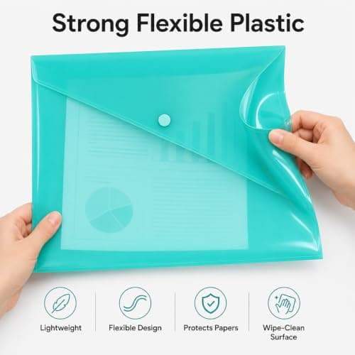 1ABOVE A4 Popper Wallets 5 Assorted Colours Plastic Document Folders — view 4