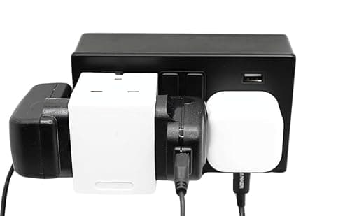 SHPELEC® 13A 3-Way Fused Adaptor - Heavy Duty Triple Plug Outlet Converter with Built-in Surge Protection - Safe & Reliable Power Splitter for Home, Office, and Travel (2 Pack) — view 5