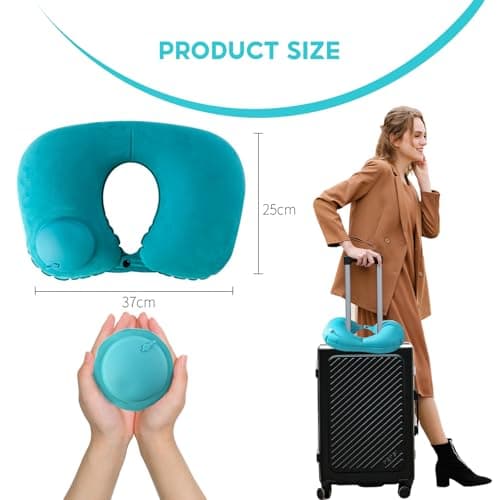 Wrbugukeji Inflatable Neck Pillow, 1 Set Inflatable Neck Pillow for Travel — view 2