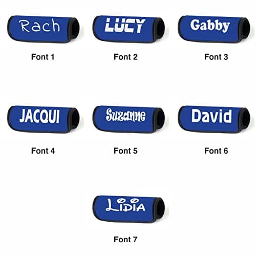 Luggage Handle Wrap/Cover for Suitcase/bags Grip/Case Identifier perfect for travel Neoprene Wrap printed with name Luggage Tag (Navy Blue, Single Strap) — view 4