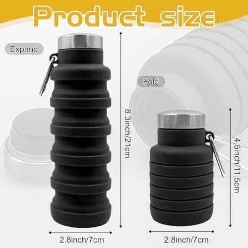 Plurvian Collapsible Water Bottle | BPA-Free, Foldable Travel Water Bottle for Hiking, Camping, and Outdoor Activities — view 2