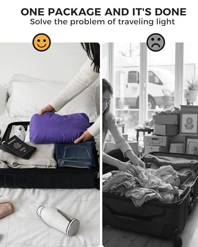 Compression Travel Laundry Bag for Dirty Clothes, Pump-Free Laundry Bag for Suitcase & Dorm, Waterproof Wet Dry Clothes Organizer, Large Capacity Space Saving Travel Bag (1 Pcs)(Purple, M) — view 5