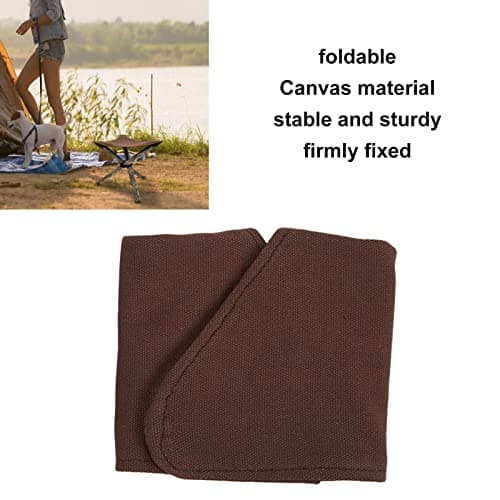 Beufee Travel Folding Camping Stool, Outdoor Tripod Seat Tripod Stool Cloth Three Legged Stool Portable Fishing Chair for Camping Party (Brown) — view 4