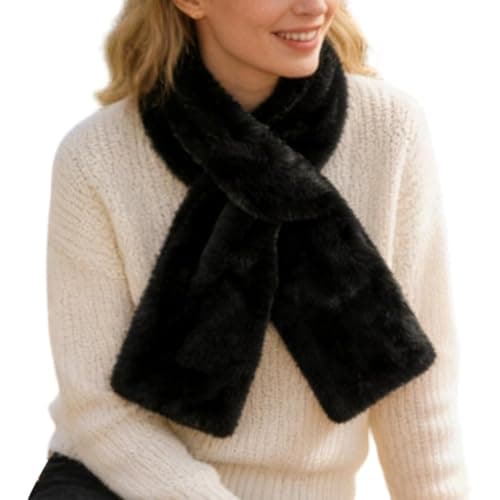 Short Scarf Neck Warmer with Zipper Pockets