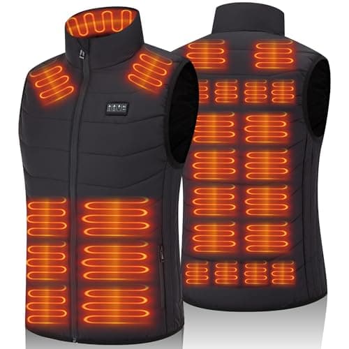 vapesoon Heated Jacket Womens for Men with 26 Heating Zones, Heated Gilet with 4 Zone Controls, Supports USB 5V and 7.4V DC Batteries – Warm Gear for Hiking Cold Weather Jobs – Battery Not Included