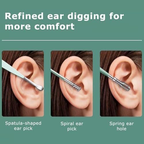 Ear Wax Removal Kit, 6 Pcs Stainless Steel Ear Cleaner Set, Portable Cleaning Tools for Home Travel Use — view 5